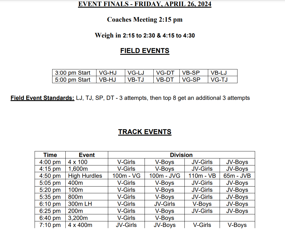 ecal fri sched